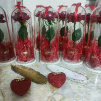 باکس گل شیشه ای ورق طلایی کادویی تولد و...|گل مصنوعی|تبریز, |دیوار