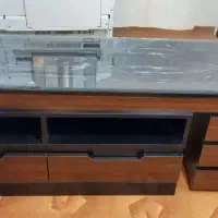 میز تلویزیون شیک و کاربردی MDF با شیشه دودی