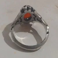 انگشتر نقره نگین عقیق یمن رگه دار رکاب دست با امضا|جواهرات|اصفهان, کلمان|دیوار