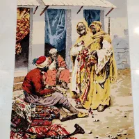 تابلو فرش چله ابریشم و بافت نیمه ابریشم