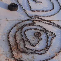 قلاده چرمی وزنجیر قدیمی