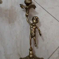 مجسمه جا شمعی برنز طلایی