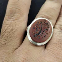 انگشتر عقیق خطی تک