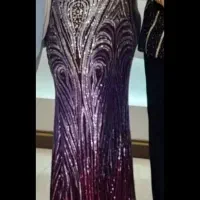لباس مجلسی درجه یک بنفش نقره ای رنگ فوق العاده تک