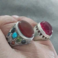 انگشتریمنی و۲۴نگین وانگشتریاقوت|جواهرات|خلیل آباد, |دیوار