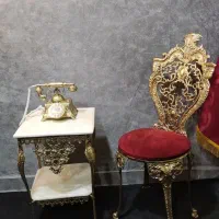ست صندلی برنزی میز تلفن و تلفن ایستاده برنجی|میز تلفن|تهران, نیروی هوایی (پیروزی)|دیوار