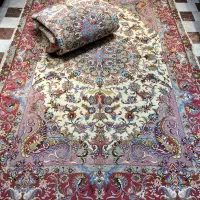 فرش دستباف جفت۶متری کاشمر ریزبافت گلابریشم دستبافت|فرش|تهران, مولوی|دیوار