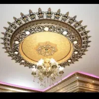 آذین سقف دورلوستری گل سقفی دایره 160 دورلامپی