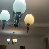 دو عدد لوستر ۳ روشنایی طرح سنتی