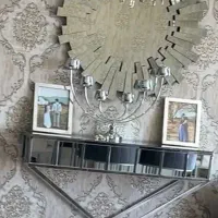 آینه کنسول شمعدان استیل آینه ای نو