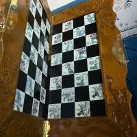 شطرنج تاشو تمام چوب منبت کاری کاملانو|کلکسیون و سرگرمی|تهران, تهرانسر شمالی|دیوار