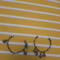 یک جفت پابند بچه عتیقه نقره اصل