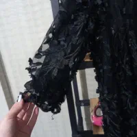 مانتو مشکی مجلسی طرح شکوفه