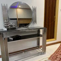 آینه کنسول استیل و سنگ طبیعی