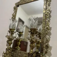آینه و شعمدان برنجی