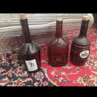 بطری شیشه ای درچوب پنبه ای نو ۳عدد باهم ۲۵۰