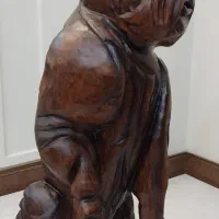 مجسمه چوبی  سگ بولداگ