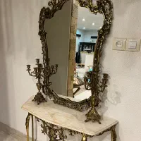 آیینه کنسول وشمعدان برنجی