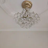لوستر طلایی با گوی تراش اتریشی و سقفی و دیوار کوب