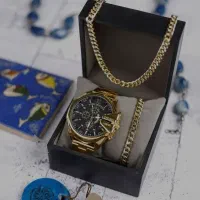 ساعت دیزل مردانه ست گردنبد و دستبند
