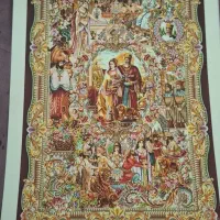 چله تابلو فرش نیمه کاره|فرش|مبارکه, |دیوار