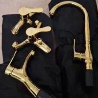 فروش فوری یک ست کامل شیرآلات طلایی کاملا نو