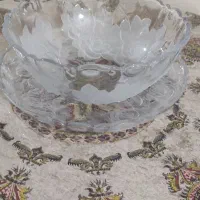 کاسه و بشقاب پذیرایی کریستال ژاپن طرح گل یخ|ظروف سرو و پذیرایی|تهران, وحیدیه|دیوار