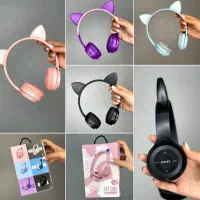 هدفون بیسیم بلوتوثی گربه ای چراغدار نو وآکبند