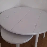 میزعسلی گرد با۳عددمیزکوچیک