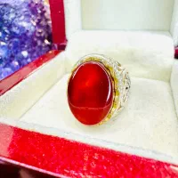 انگشتر فوق کلکسیونی سنگ عقیق سرخ اناری اصیل خراسان