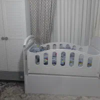 سرویس خواب وکمدلباس بچه تخت 4کاره روتختی وکیسه خاب