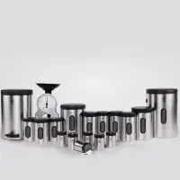 سرویس آشپزخانه اورانوس 18 پارچه استیل با درب مشکی