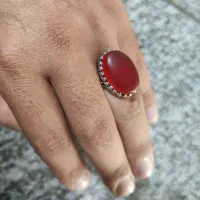 انگشتر نقره با عقیق سرخ و عقیق سوسنی|بدلیجات|فولادشهر, A2|دیوار