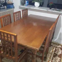 میز غذا خوری ۸نفره با ۸تا صندلی|میز و صندلی غذاخوری|ساری, |دیوار