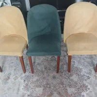 ۳ صندلی چوبی روکش پارچه
