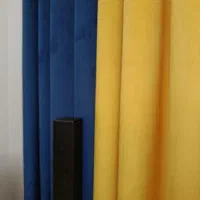 ۲ پنل پرده پانچ مخمل سالم نو|پرده، رانر، رومیزی|قدس, شهر‌قدس|دیوار