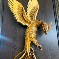 تابلوی منبت معرق سیمرغ سه بعدی دست ساز|تابلو، نقاشی، عکس|شهرکرد, |دیوار