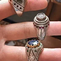 انگشتر نقره کلکسیونی جواهری، شجر،عقیق کهنه دستساز|جواهرات|گنبد کاووس, |دیوار