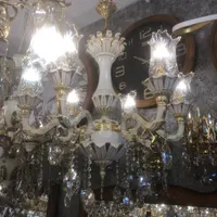 لوستر برنزی طلا سفید|لوستر و چراغ آویز|اردبیل, |دیوار