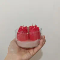 شمع گل لاله ظرف شیشه‌ای