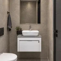 فول ست روشویی سفید طوسی