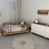 تخت تمام چوب مونتسوری کودک و نوجوان بهمراه دراور