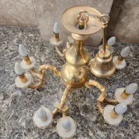 لوستر ۱۰شاخه نورسازان ودو عدد آباژور برنز