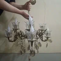 دو عدد لوستر برنجی ست/۴ شاخه، ۸ لاله/مشابه هم