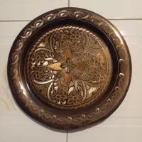 سینی مسی دیوارکوب عتیقه صدساله|صنایع دستی و سایر لوازم تزئینی|تهران, شهرک فردوس (حسینی)|دیوار