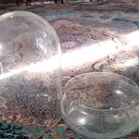 ظرف دکوراتیو شیشه‌ای دو تکه