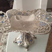 آینه و شمعدان و میز طرح برنج طلایی با سنگ مرمر|بوفه، ویترین، کنسول|تربتحیدریه, طالقانی|دیوار