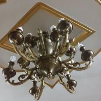 دوعدد لوستر تمام برنز قدیمی