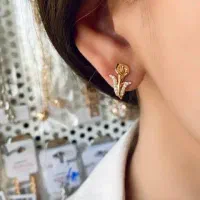 دوجفت گوشواره ژوپینگ طرح گل