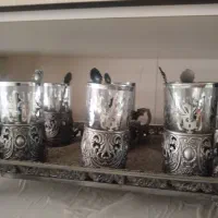 ست سینی و لیوان پیوتر